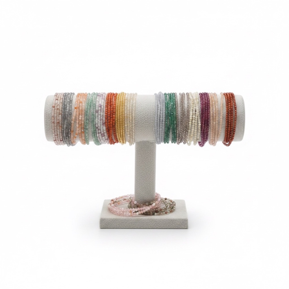 Gemstone Beaded Wraps.Make Set of Thin Stackable’s.4 Wrap/Magnetic or Ankle,Neck
